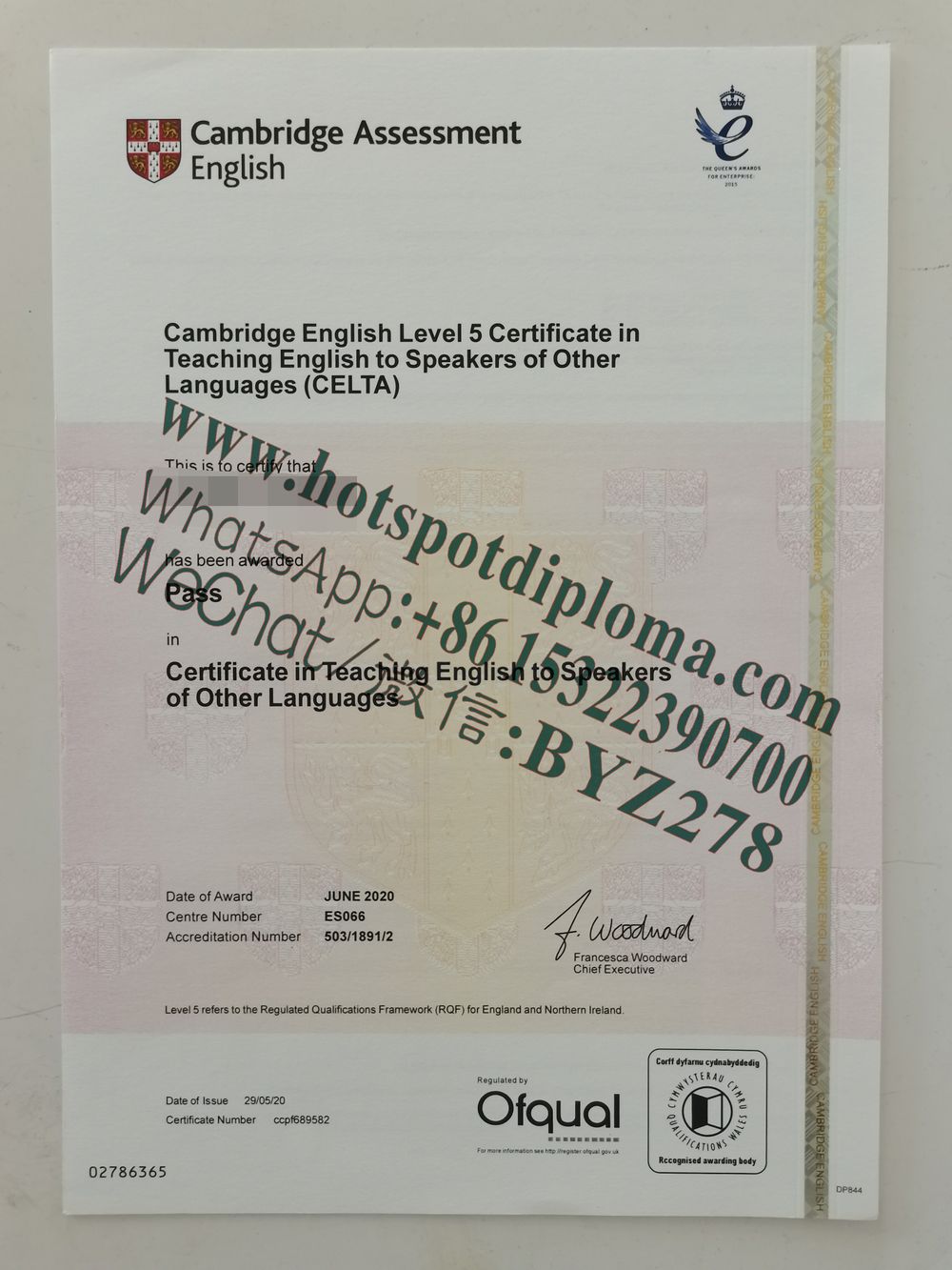 Buy Fake CELTA Certificate