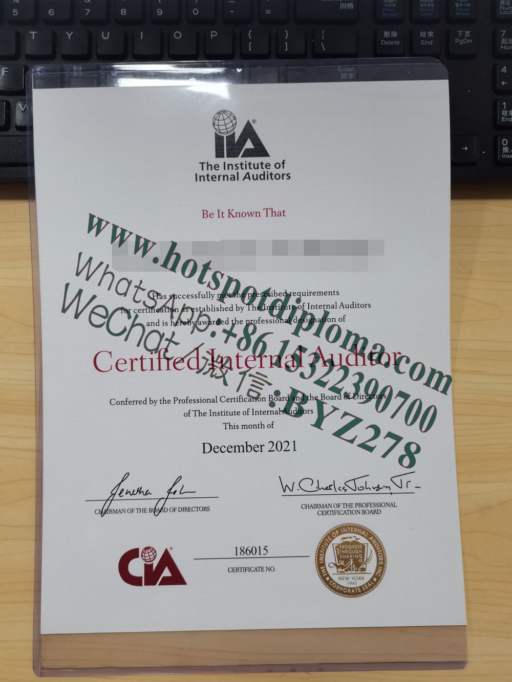 Buy Fake Certified Internal Auditor Certificate