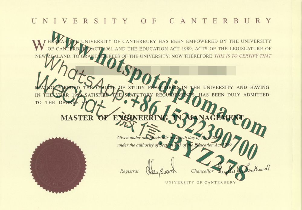Buy University of Canterbury diploma Online