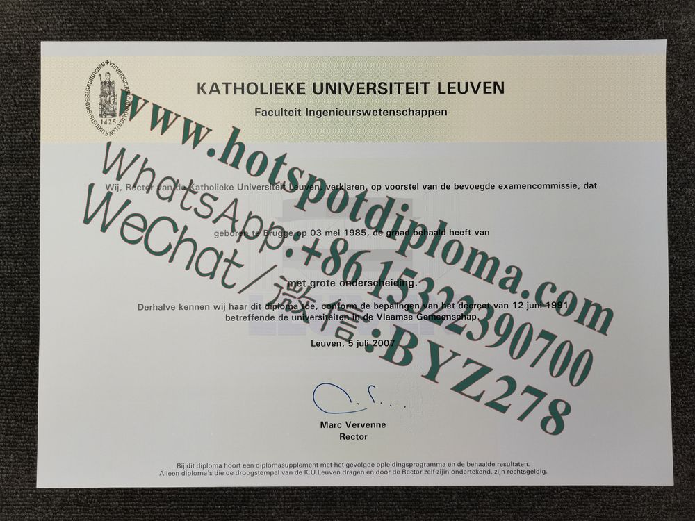 Buy fake KU Leuven Diploma sample