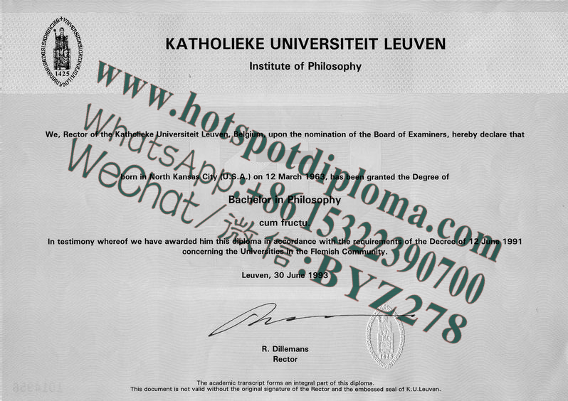 Buy fake KU Leuven Diploma