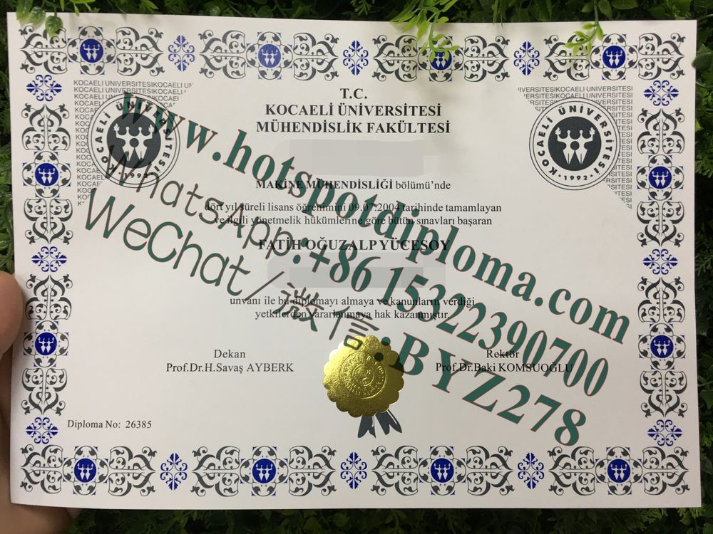 Buy fake Kocaeli University Diploma