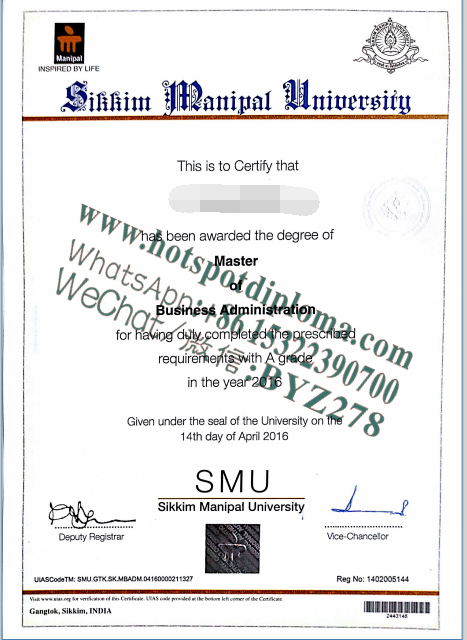 Buy fake Sikkim Manipal University Diploma