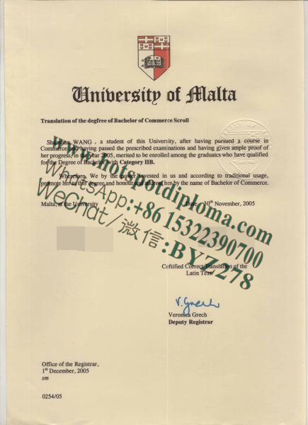 Buy fake Universita ta Malta Diploma
