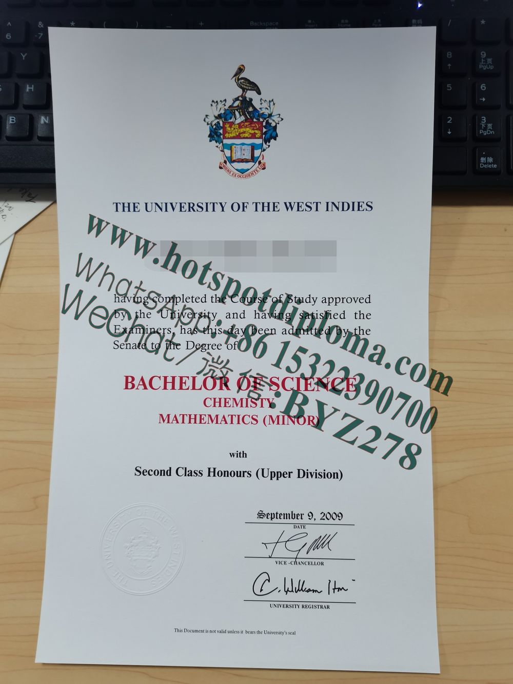 Buy fake University of the West Indies Diploma