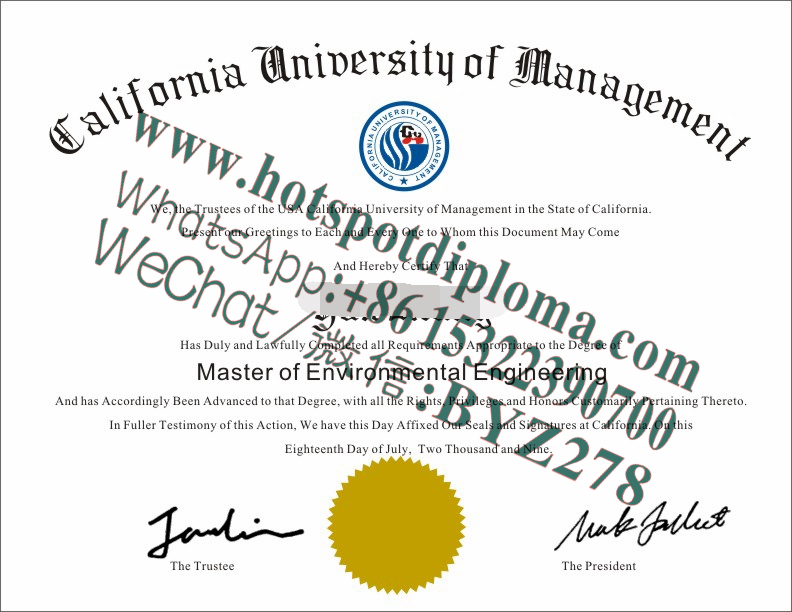 Fake California University of Management Diploma makers