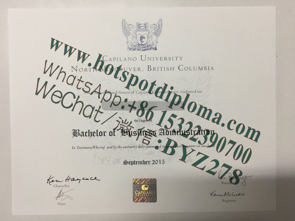 Fake Capilano University Diploma certificate