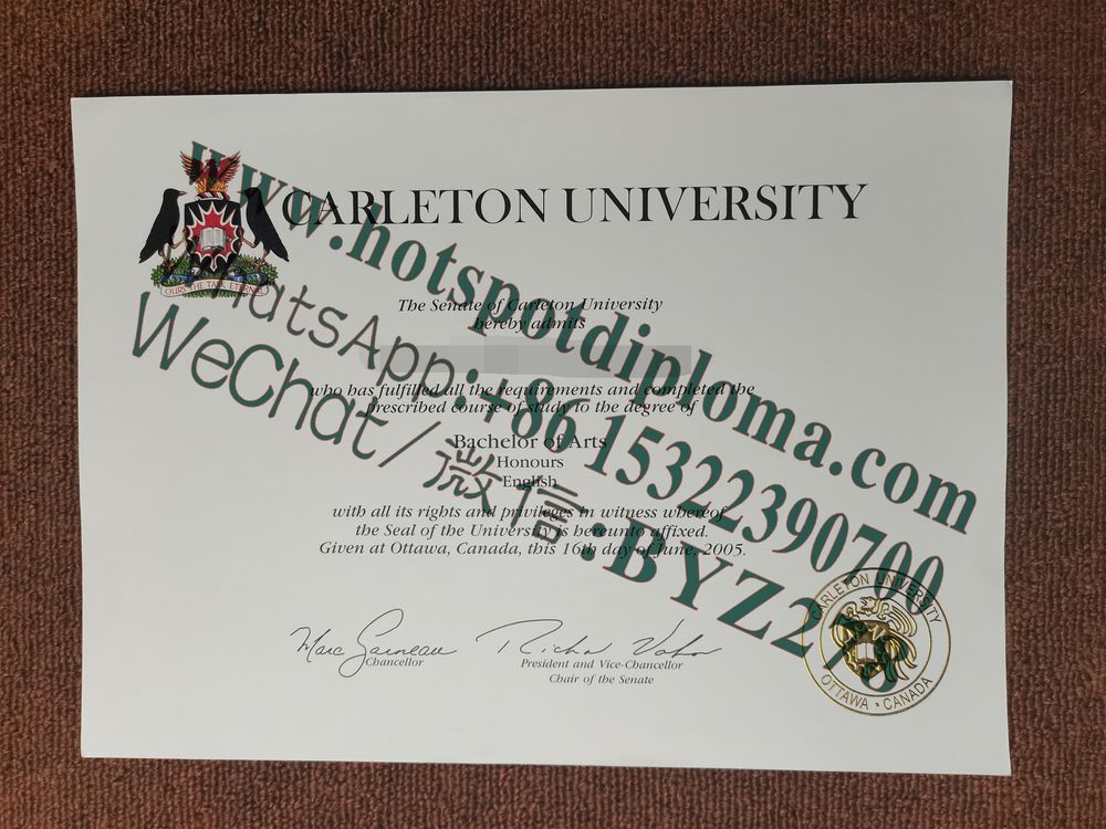 Fake Carleton University Diploma certificate