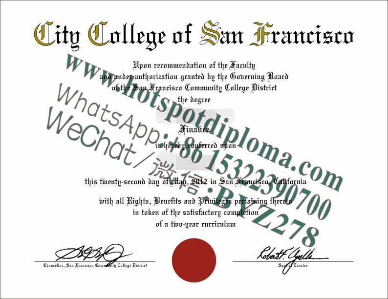 Fake City College of San Francisco Diploma makers
