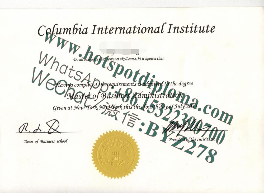 Fake Columbia International College Diploma makers