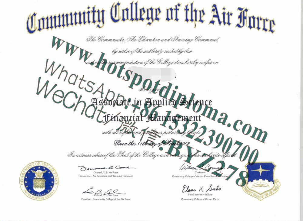 Fake Community College of the Air Force Diploma makers