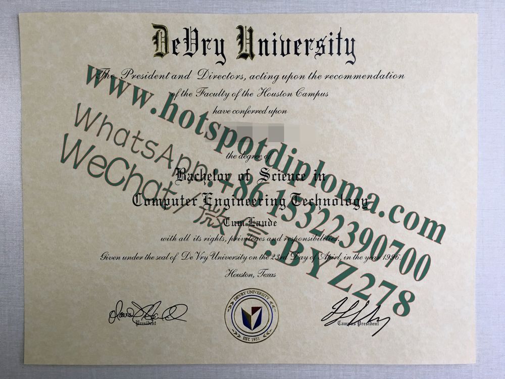 Fake DeVry University Diploma sample makers