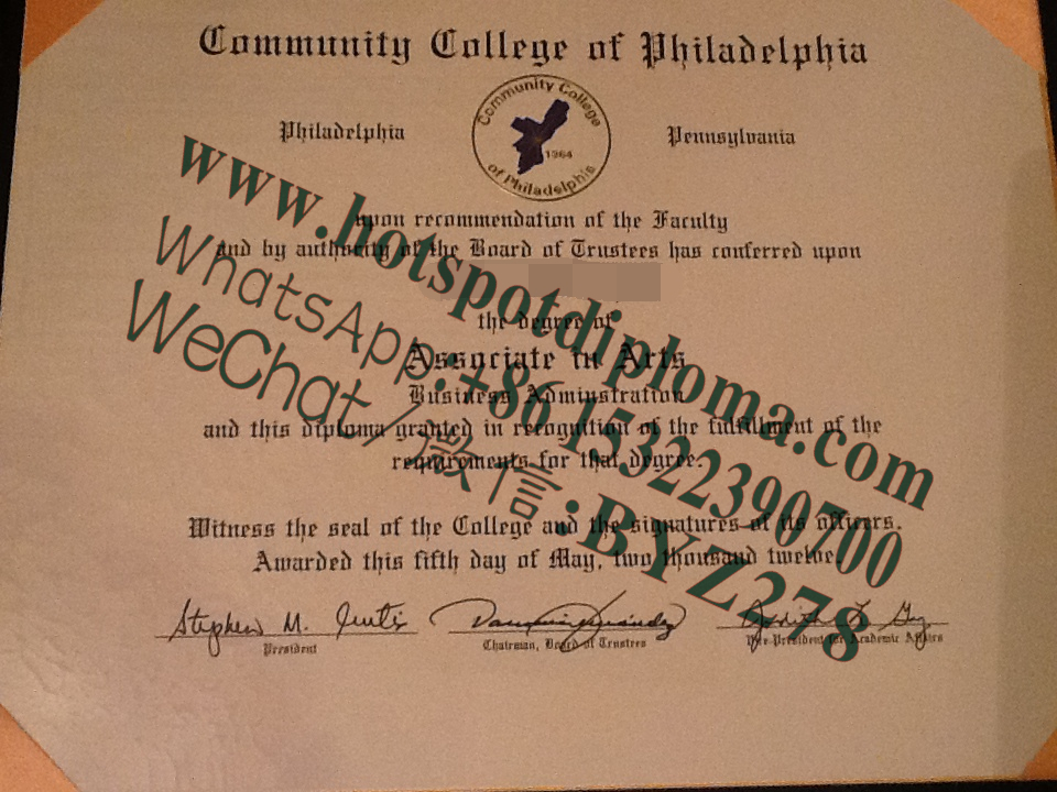 Fake Diploma from Community College of Philadelphia makers