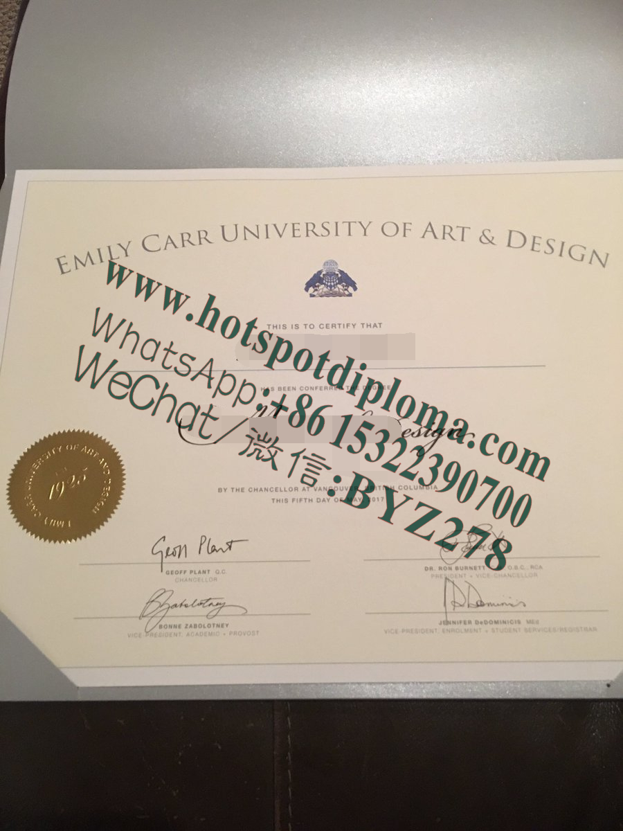 Fake Emily Carr College of Art and Design Diploma certificate