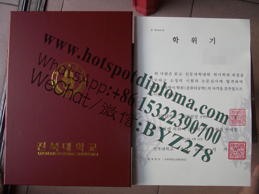 Fake Jeonbuk National University Diploma degree