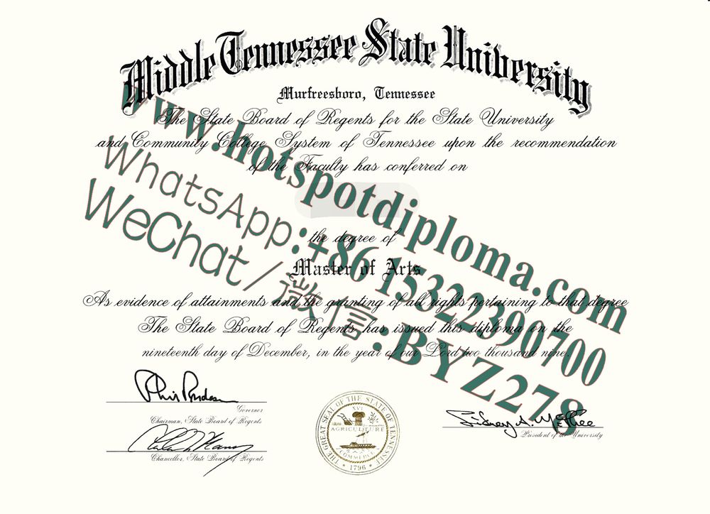 Fake Middle Tennessee State University Diploma makers