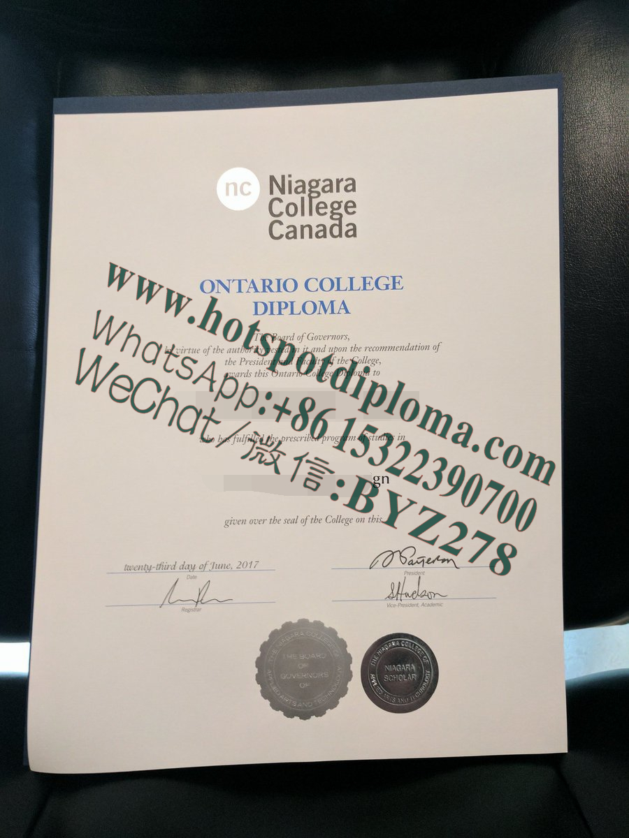 Fake Niagara College Diploma sample certificate