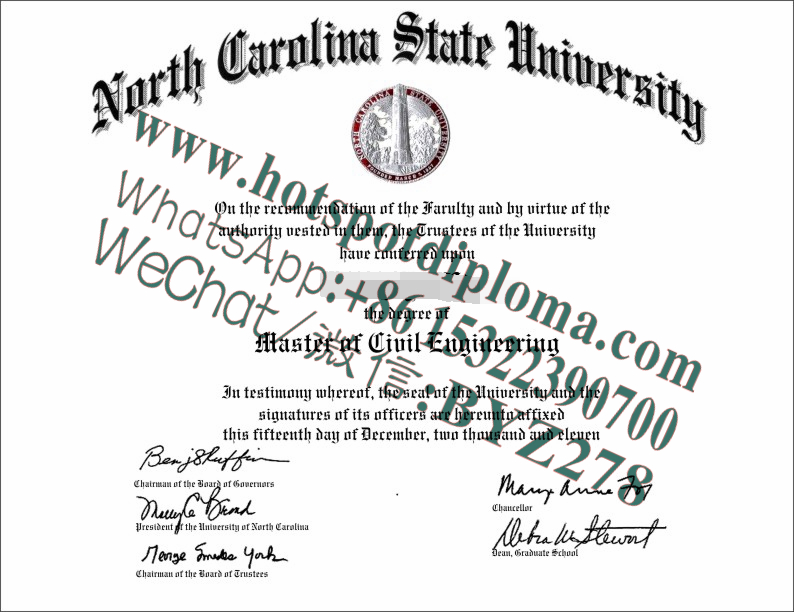 Fake North Carolina State University Diploma sample makers