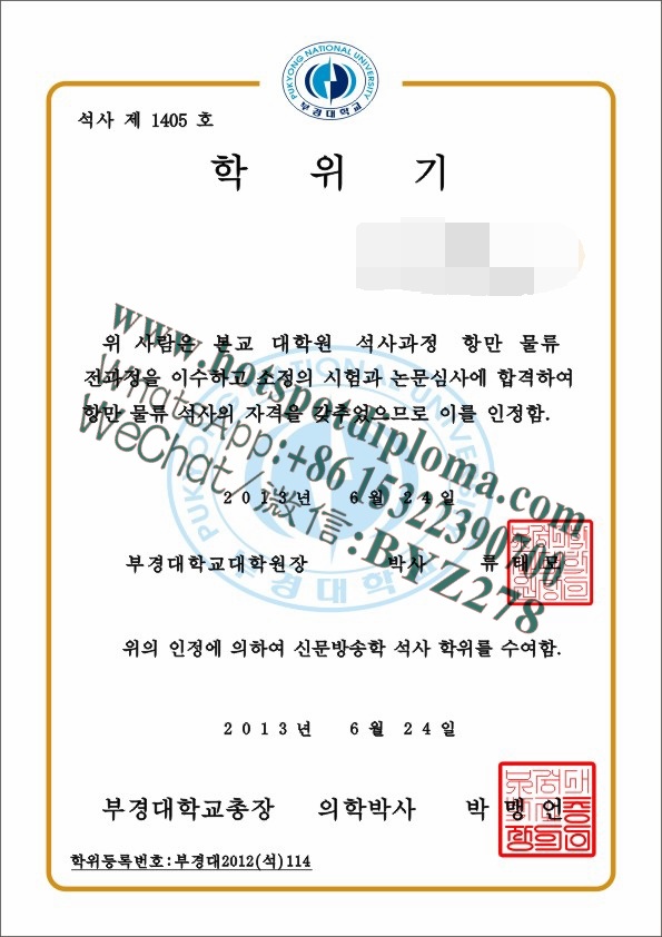 Fake Pukyong University Diploma degree