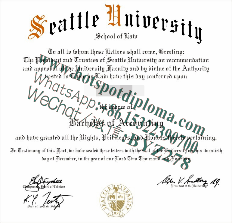 Fake Seattle University Diploma sample makers