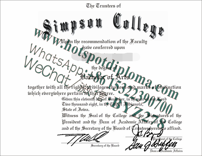 Fake Simpson College Diploma Diploma makers