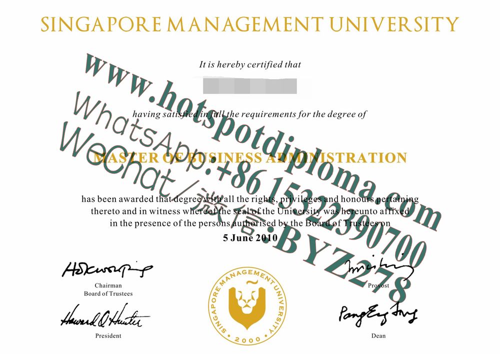 Fake Singapore Management University Diploma transcript