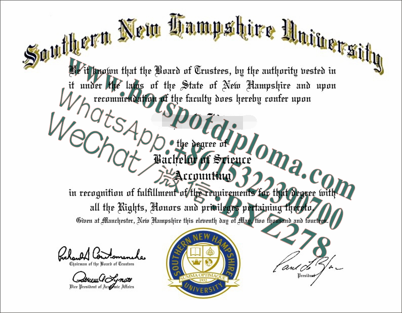 Fake Southern New Hampshire University University of New Orleans Diploma makers