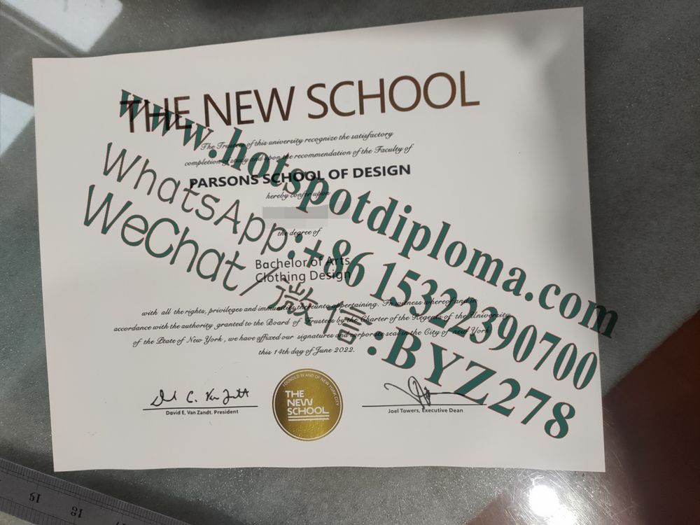 Fake The New School Parsons School of Design Diploma makers