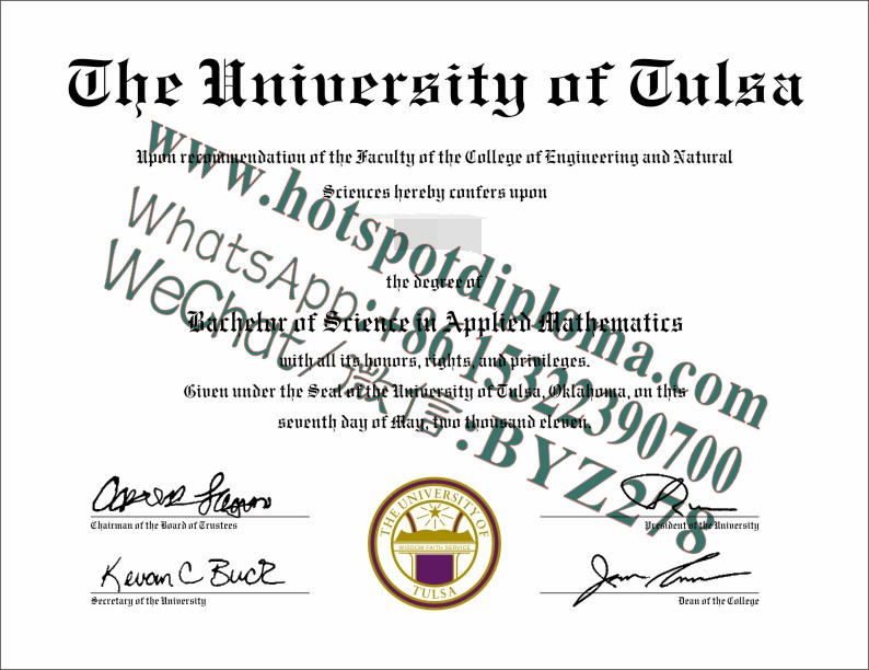 Fake The University of Tulsa Diploma makers