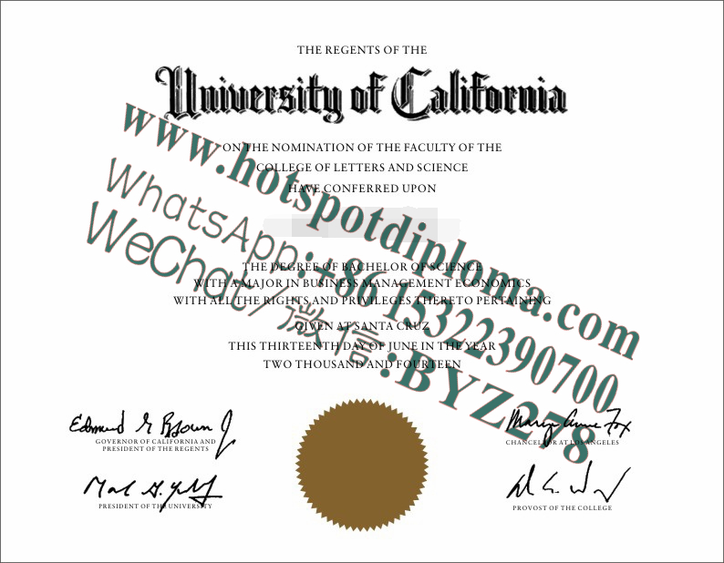 Fake University of California Santa Cruz Diploma makers
