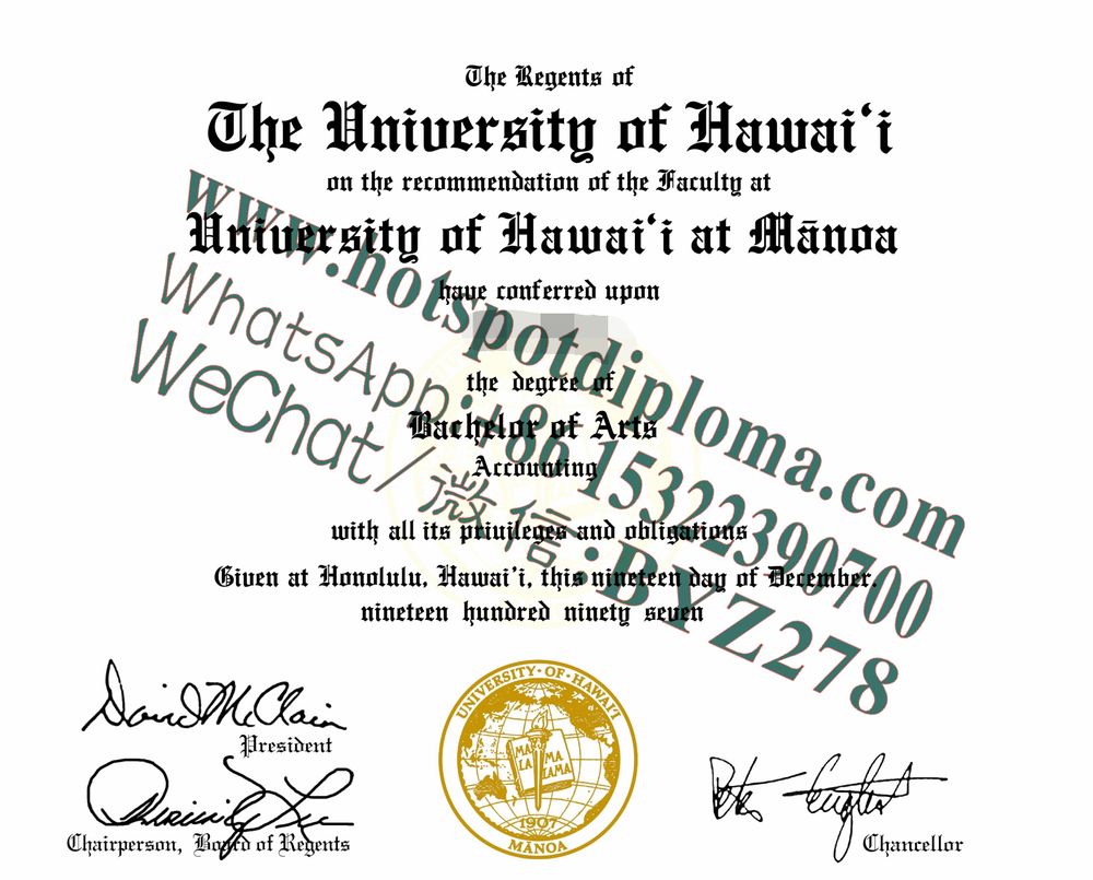 Fake University of Hawaii at Manoa Diploma makers