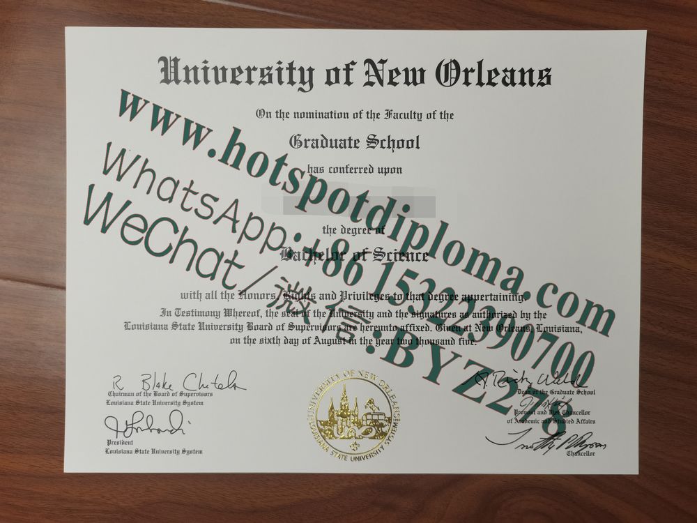Fake University of New Orleans Diploma makers