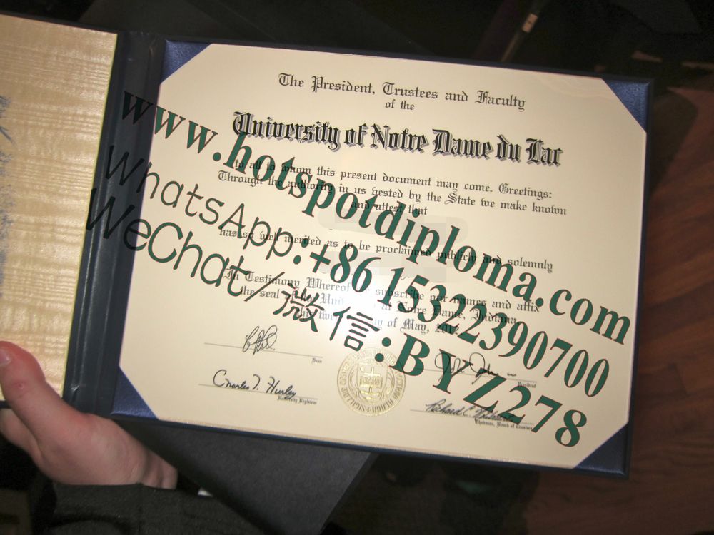 Fake University of Notre Dame Diploma sample makers