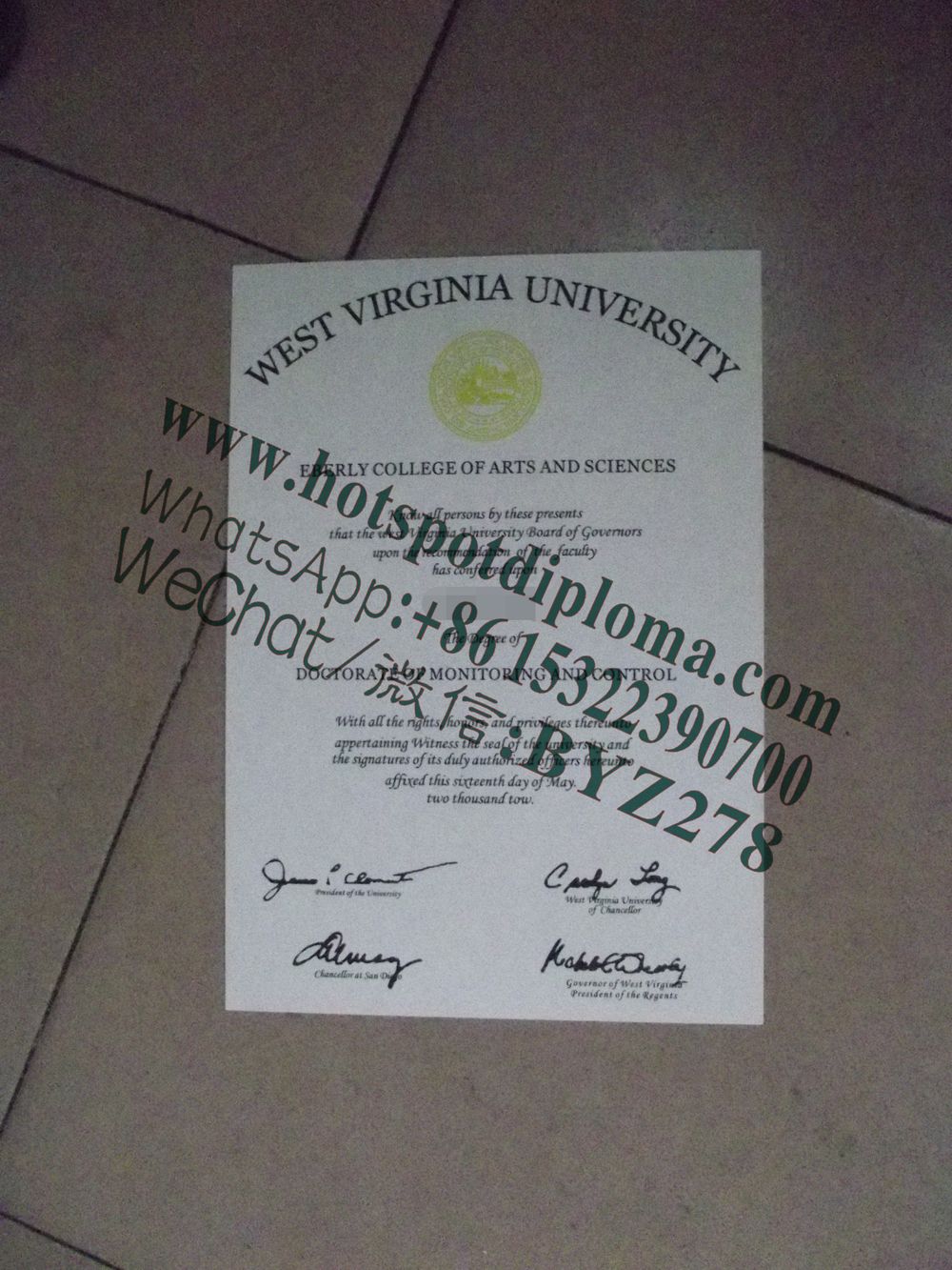 Fake West Virginia University Diploma makers