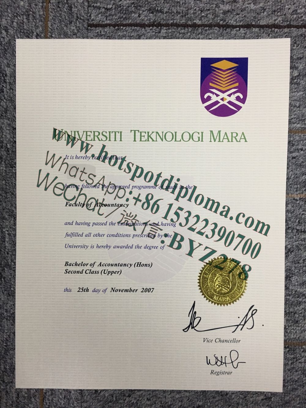 How Buy Universiti Malaya Diploma sample