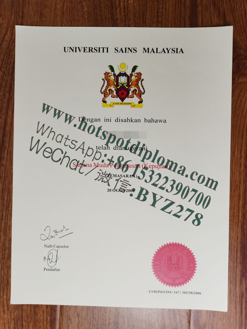 How Buy Universiti Sains Malaysia USM Diploma