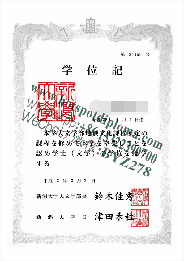 Make fake Niigata University Diploma