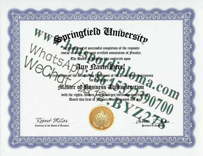 University of Springfield Diploma